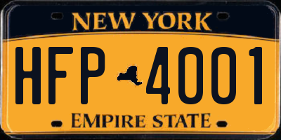 NY license plate HFP4001