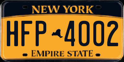 NY license plate HFP4002