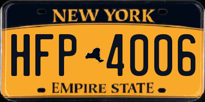 NY license plate HFP4006