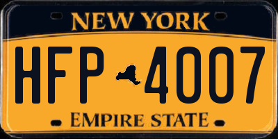 NY license plate HFP4007