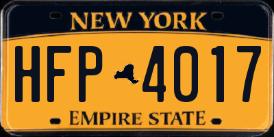 NY license plate HFP4017