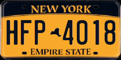 NY license plate HFP4018