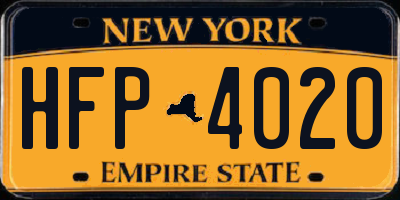 NY license plate HFP4020