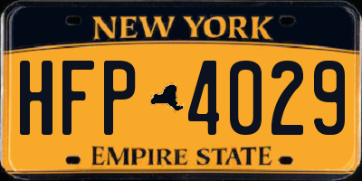 NY license plate HFP4029