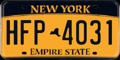 NY license plate HFP4031