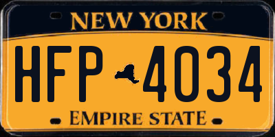 NY license plate HFP4034