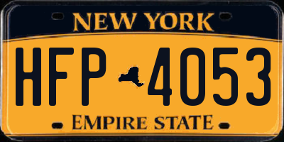NY license plate HFP4053