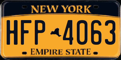 NY license plate HFP4063