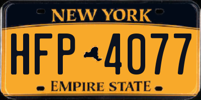 NY license plate HFP4077