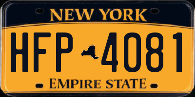 NY license plate HFP4081