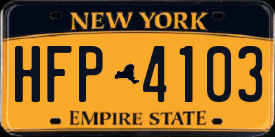 NY license plate HFP4103