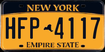 NY license plate HFP4117