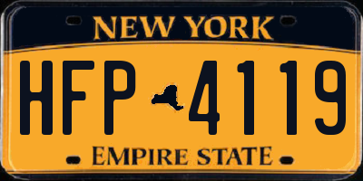 NY license plate HFP4119