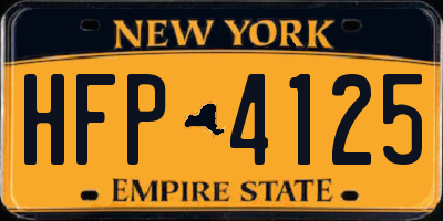 NY license plate HFP4125
