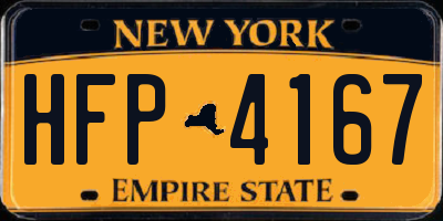 NY license plate HFP4167