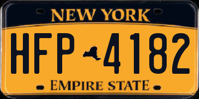 NY license plate HFP4182