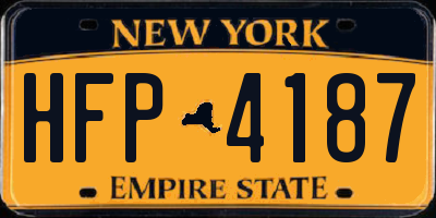 NY license plate HFP4187