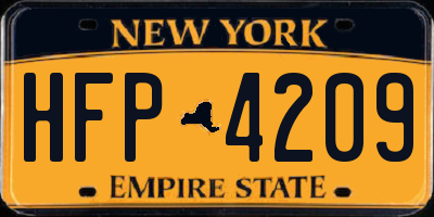 NY license plate HFP4209