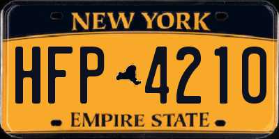 NY license plate HFP4210