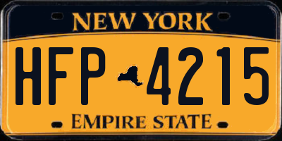 NY license plate HFP4215