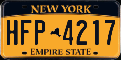 NY license plate HFP4217