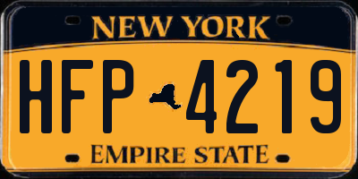 NY license plate HFP4219