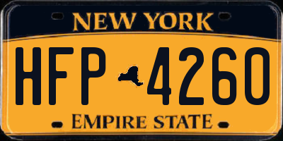 NY license plate HFP4260