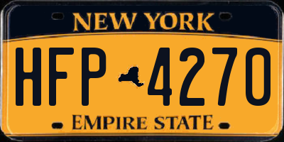 NY license plate HFP4270
