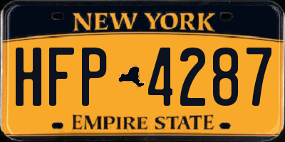 NY license plate HFP4287