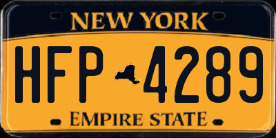 NY license plate HFP4289