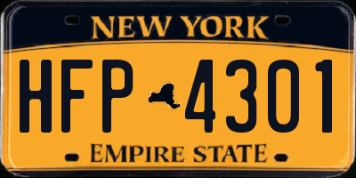 NY license plate HFP4301