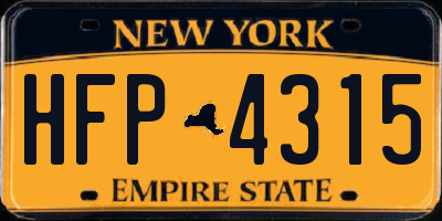 NY license plate HFP4315
