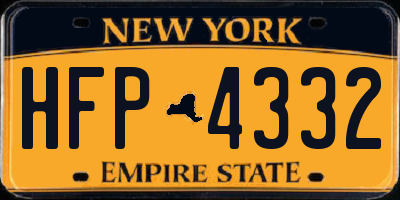 NY license plate HFP4332