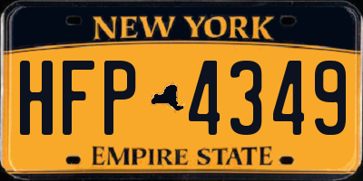 NY license plate HFP4349