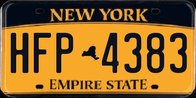 NY license plate HFP4383
