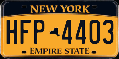 NY license plate HFP4403
