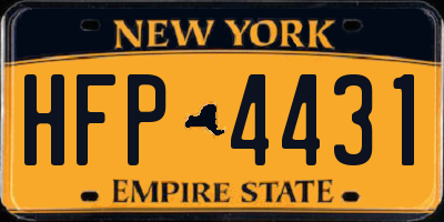 NY license plate HFP4431
