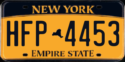 NY license plate HFP4453