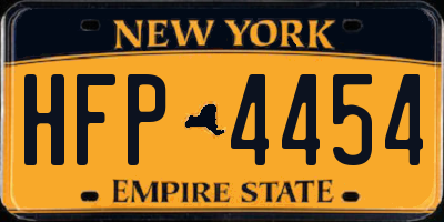 NY license plate HFP4454