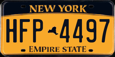 NY license plate HFP4497