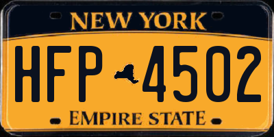 NY license plate HFP4502