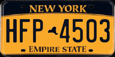NY license plate HFP4503