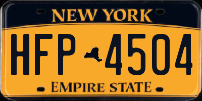 NY license plate HFP4504
