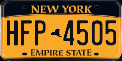 NY license plate HFP4505