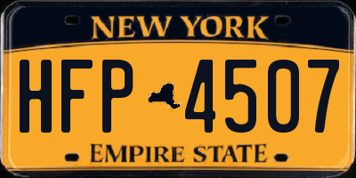 NY license plate HFP4507