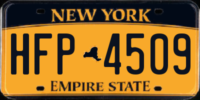NY license plate HFP4509