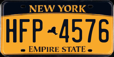 NY license plate HFP4576