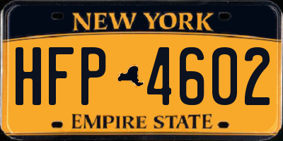 NY license plate HFP4602