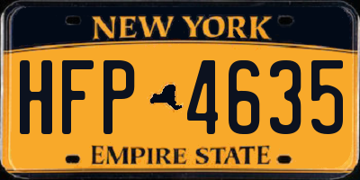 NY license plate HFP4635