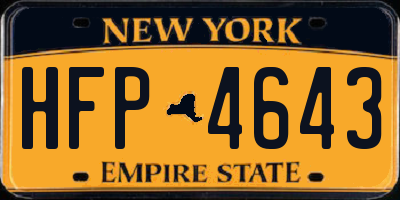 NY license plate HFP4643